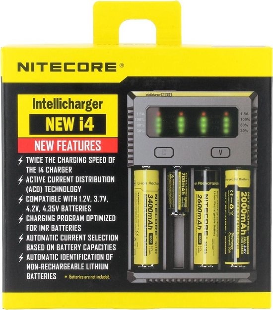 18650 Li-ion batterijlader Nitecore i4 -