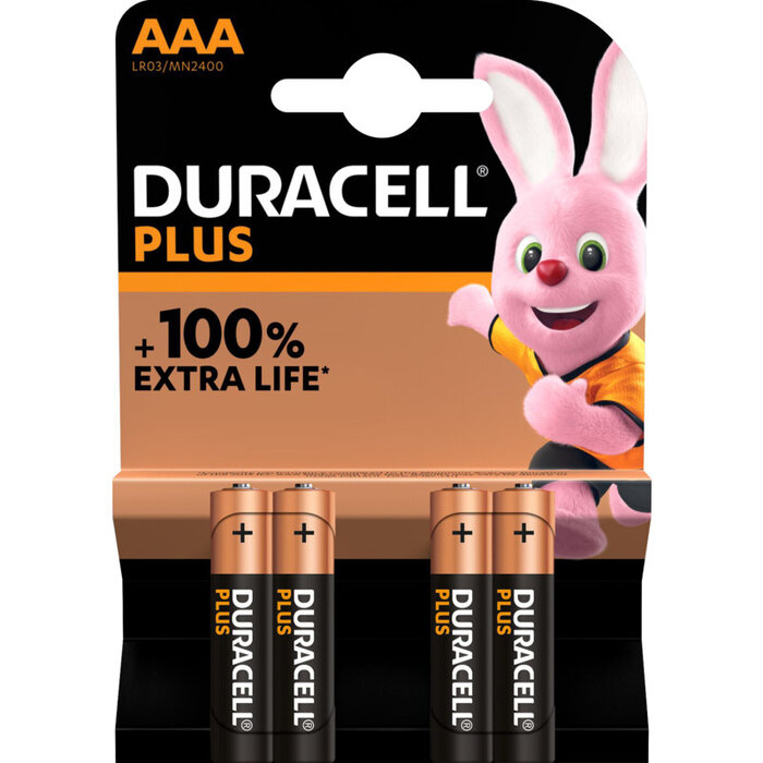 Duracell plus AAA batterijen 4 stuks