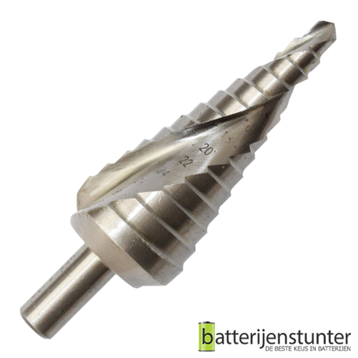 Stappenboor 6-30 mm met spiraal