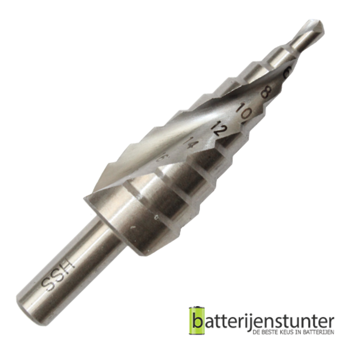 Stappenboor 4-20 mm met spiraal