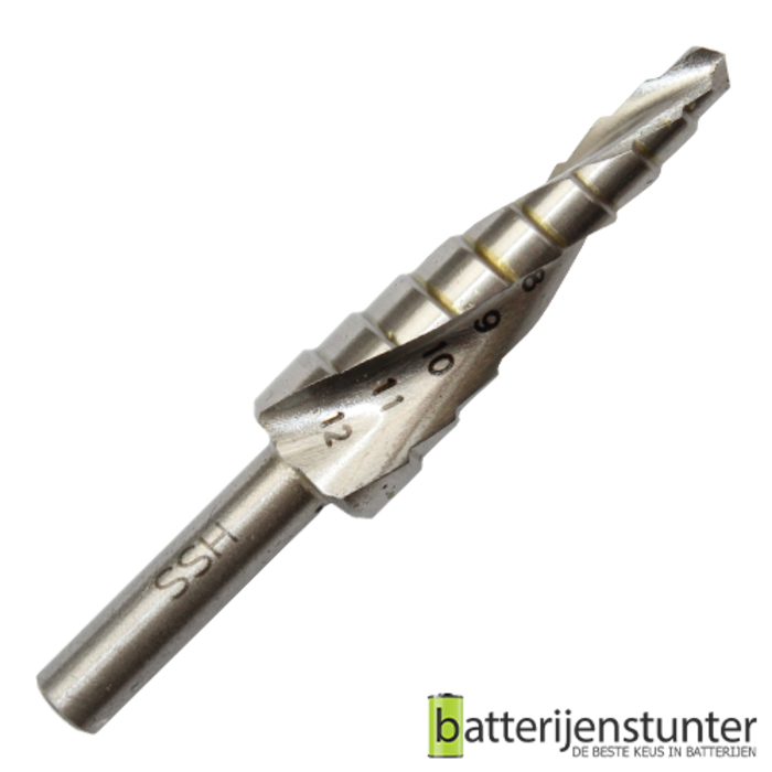 Stappenboor 4-12 mm met spiraal