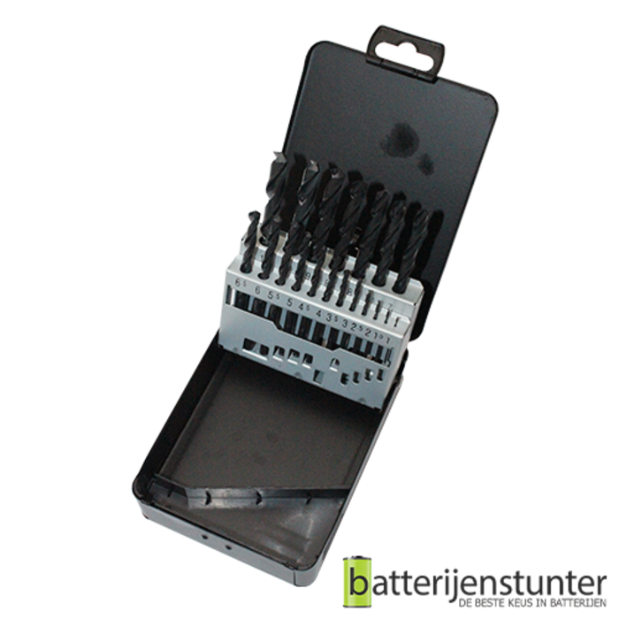 Cassette HSS rolgewalste metaalboren 19 delig