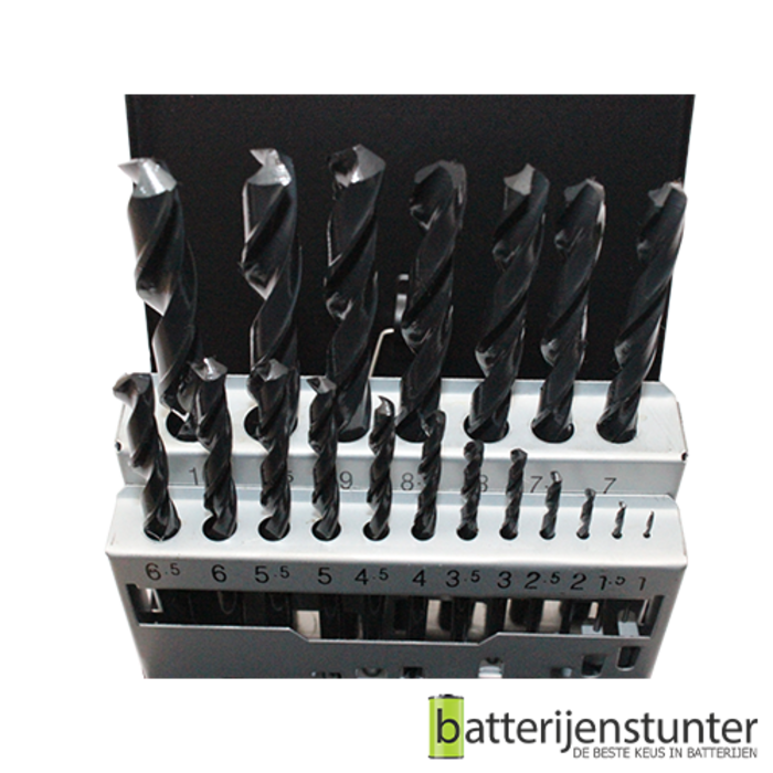 Cassette HSS rolgewalste metaalboren 19 delig