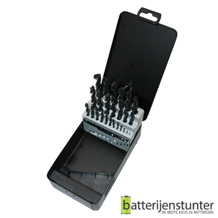 Cassette HSS rolgewalste metaalboren 25 delig
