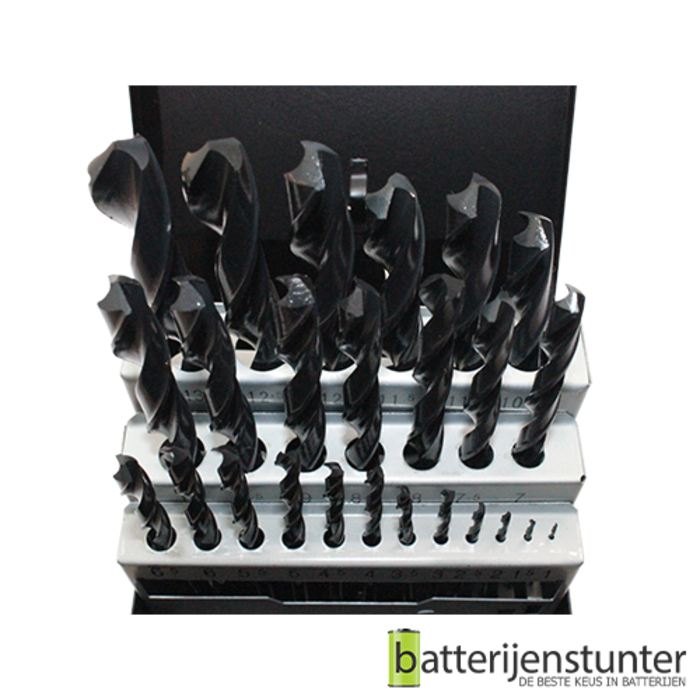 Cassette HSS rolgewalste metaalboren 25 delig