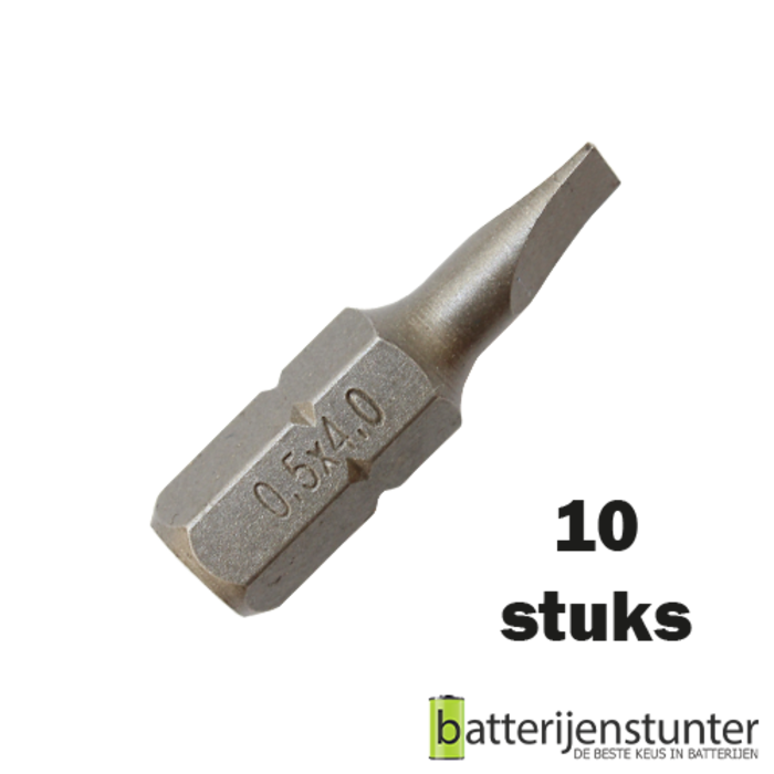 10 stuks platte schroefbit 0,5 x 4mm