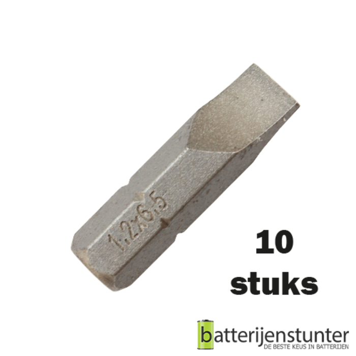 10 stuks platte schroefbit 1,2 x 6,5mm