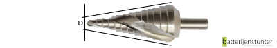 stappenboor met spiraal 6-30 mm