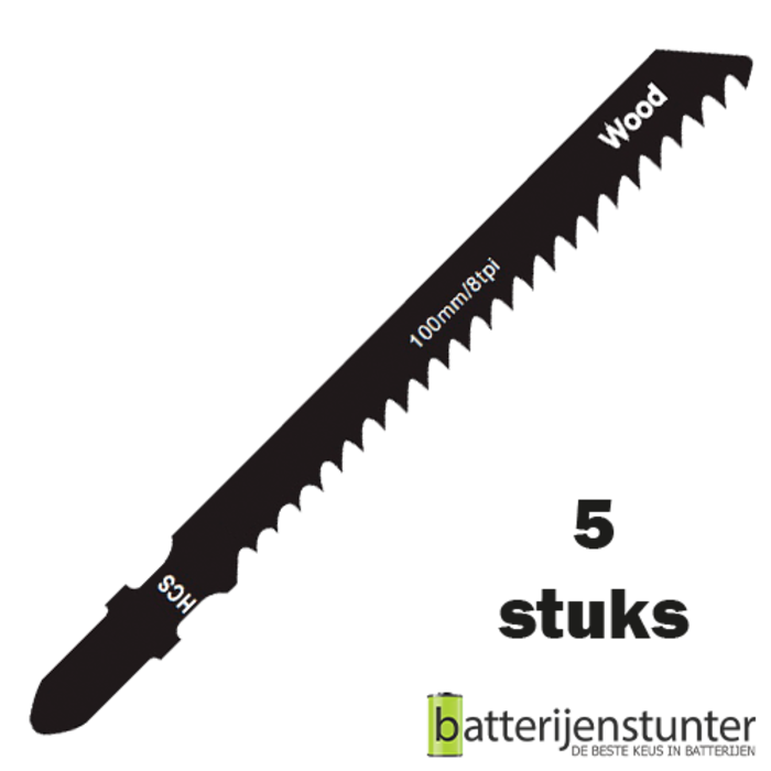 Zaagblad decoupeerzaag hout en PVC 75mm 8 TPI voor rechte zaagsnede