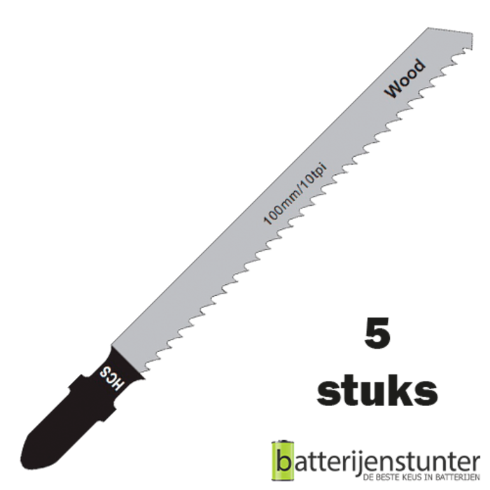 Zaagblad decoupeerzaag hout 75mm 10 TPI reverse voor rechte zaagsnede clean cut