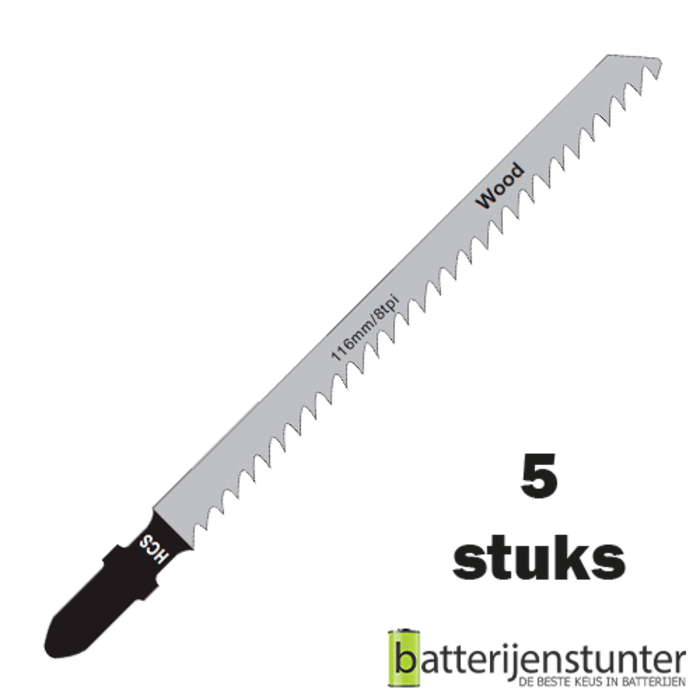 Zaagblad decoupeerzaag hout 90mm 8 TPI voor rechte zaagsnede clean cut