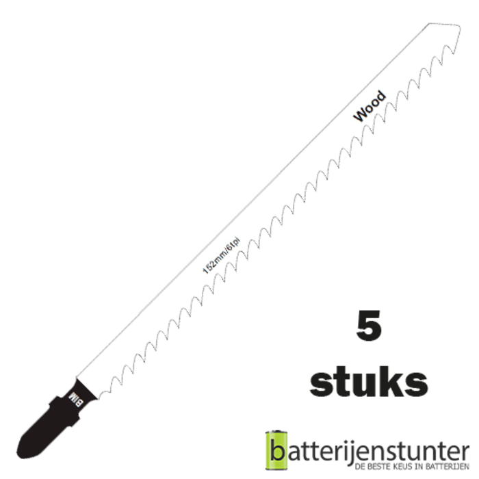 Zaagblad decoupeerzaag hardhout 125mm 6 TPI longlife