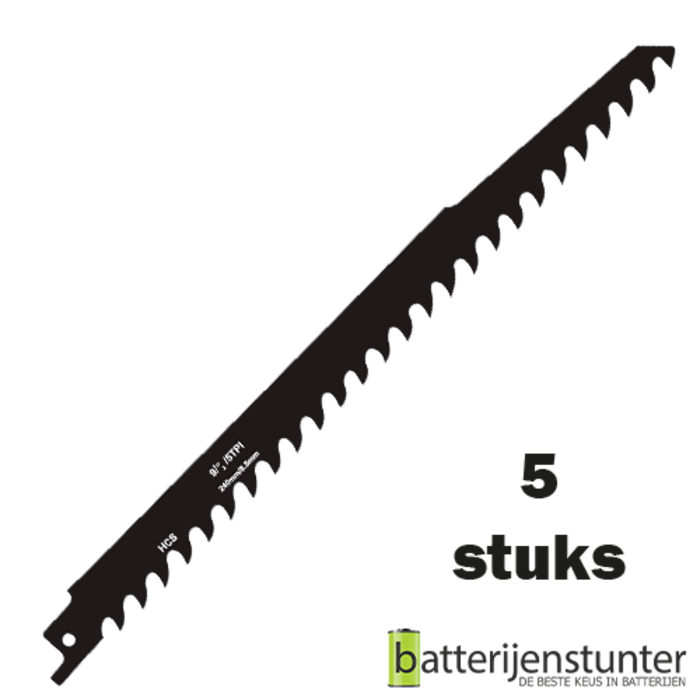 Zaagblad reciprozaag hout 240mm 3 TPI