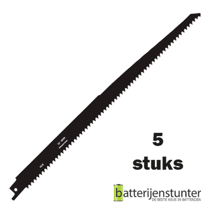 Zaagblad reciprozaag hout 300mm 6 TPI