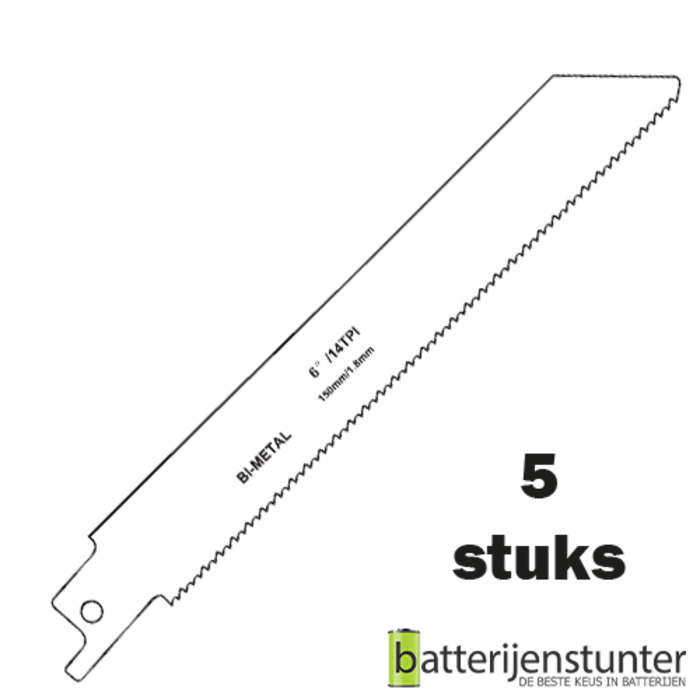 Zaagblad reciprozaag metaal 150mm 14 TPI
