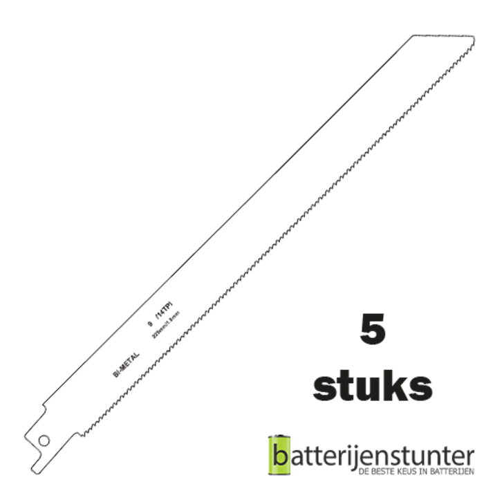 Zaagblad reciprozaag metaal 225mm 14 TPI