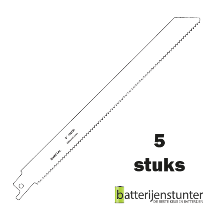 Zaagblad reciprozaag universeel hout en metaal 225mm 10 TPI