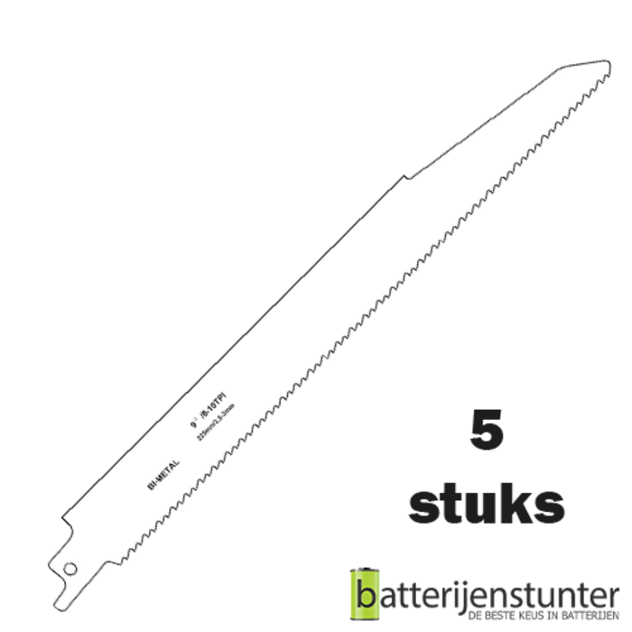 Zaagblad reciprozaag metaal 225mm 8-10 TPI