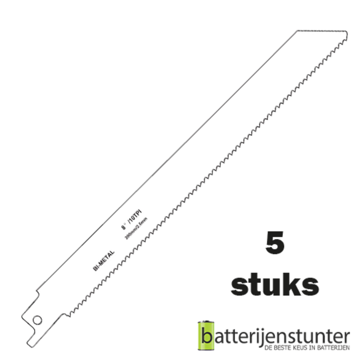 Zaagblad reciprozaag universeel hout en metaal 200mm 10 TPI