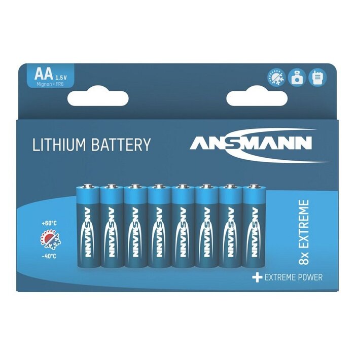 Ansmann extreme lithium AA batterijen 8 stuks