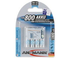 Ansmann oplaadbare AAA batterijen 800mAh 4 stuks