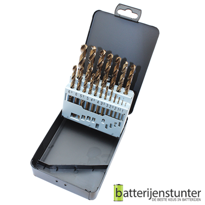 Cassette cobalt metaalboren 19 delig