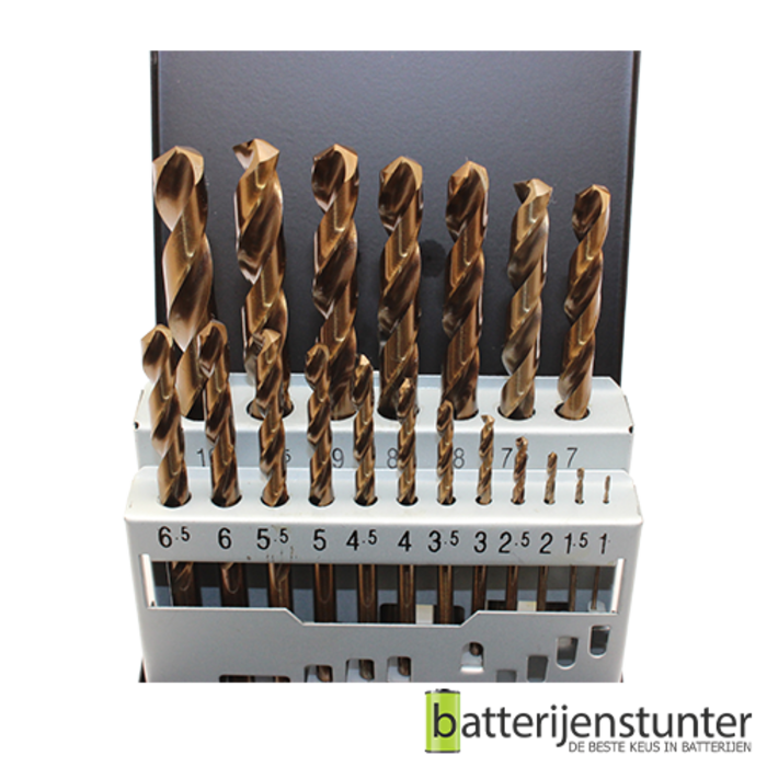 Cassette cobalt metaalboren 19 delig