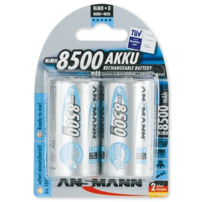 Ansmann oplaadbare D batterijen 8500mAh 2 stuks