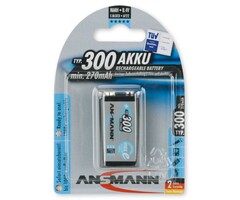 Ansmann oplaadbare 9V batterij 300mAh