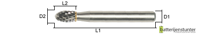 Stiftfrees type E - 6mm