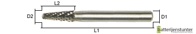 Stiftfrees type L - 6mm