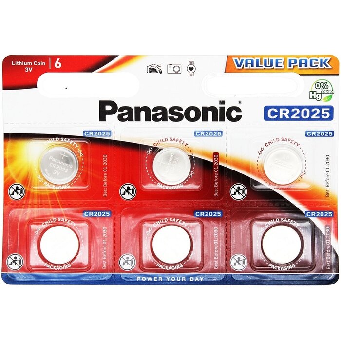 Panasonic CR2025 6 stuks