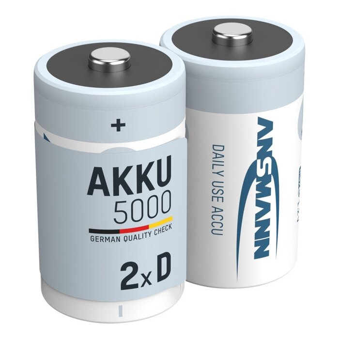 Ansmann oplaadbare D batterijen 5000mAh 2 stuks