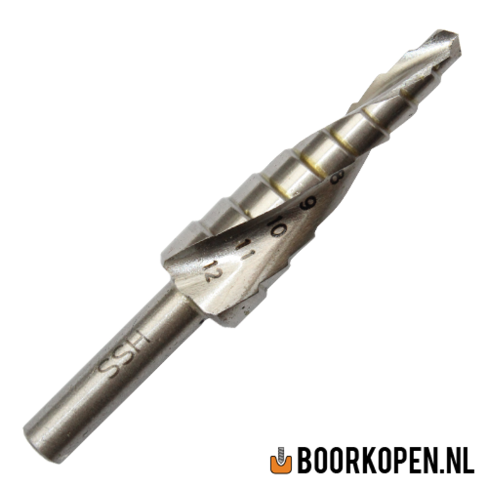 Stappenboor 4-12 mm met spiraal