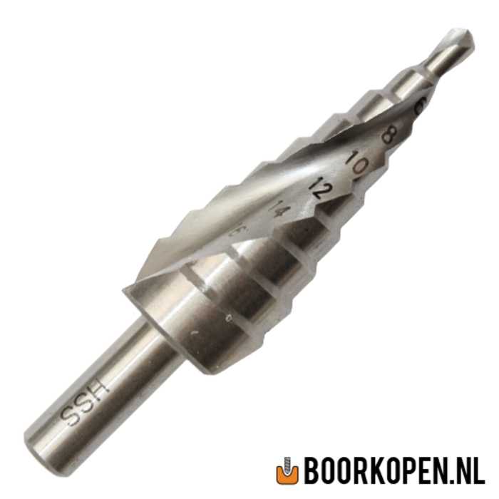 Stappenboor 4-20 mm met spiraal