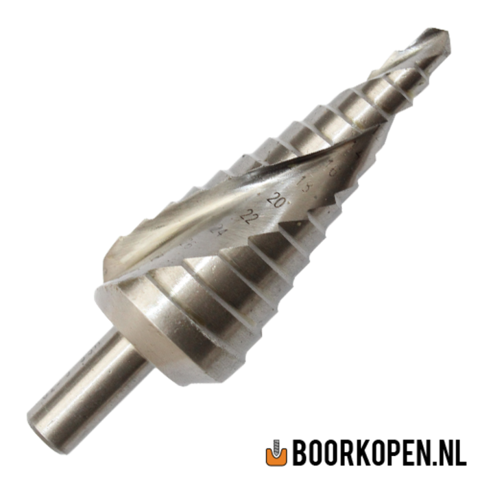 Stappenboor 6-30 mm met spiraal