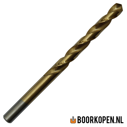 Metaalboor 8 mm HSS geslepen titanium gecoat