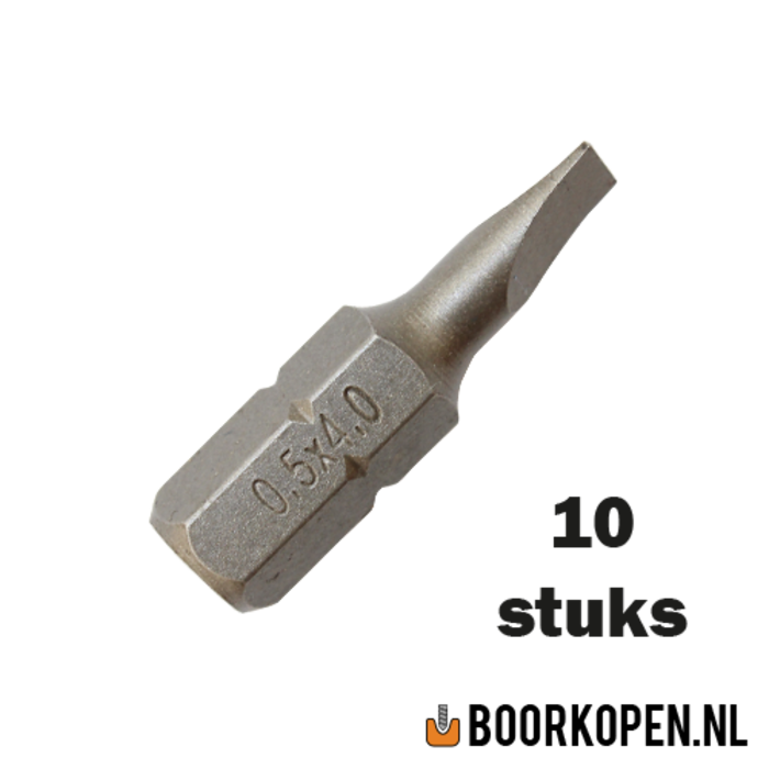 10 stuks platte schroefbit 0,5 x 4mm