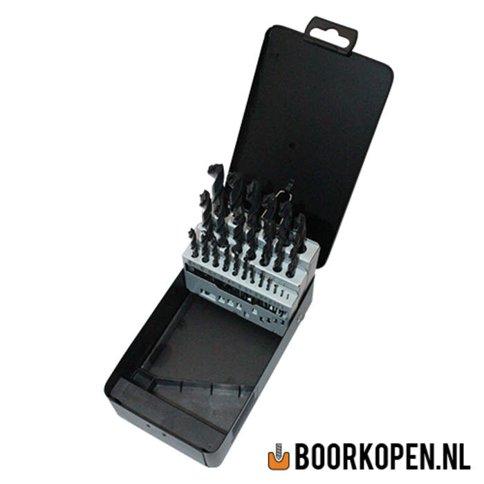 Cassette HSS rolgewalste metaalboren 25 delig