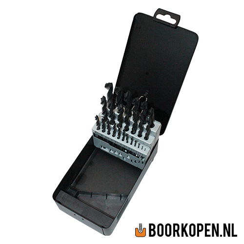 Cassette HSS rolgewalste metaalboren 25 delig