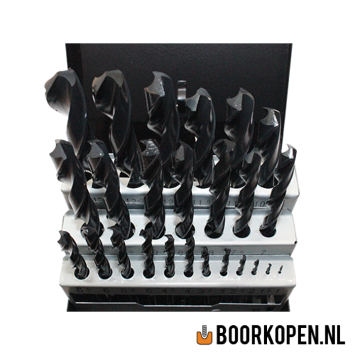 Cassette HSS rolgewalste metaalboren 25 delig