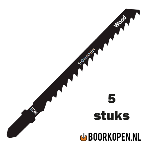 Zaagblad decoupeerzaag hout 75mm 6 TPI voor rechte zaagsnede