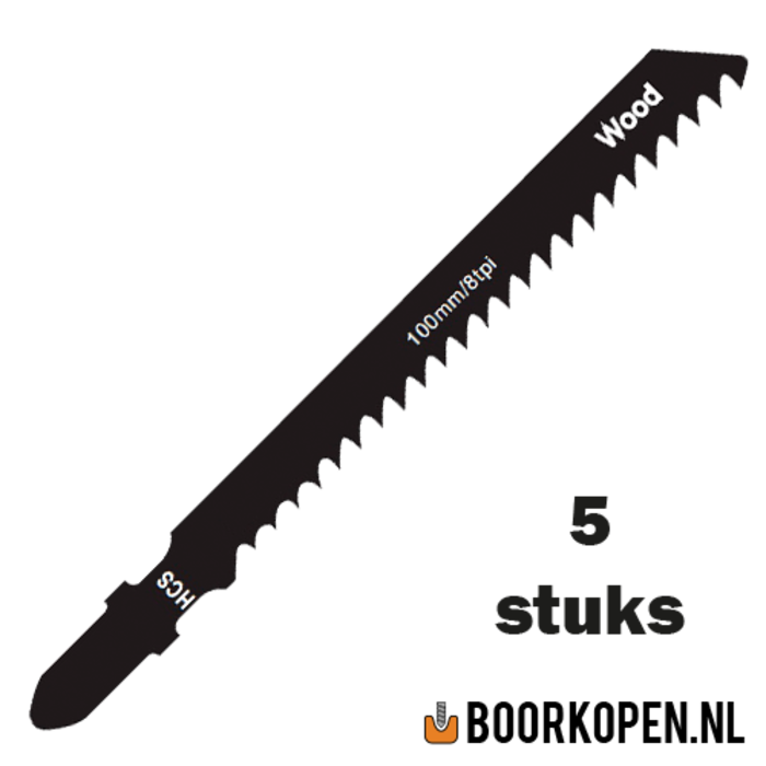 Zaagblad decoupeerzaag hout en PVC 75mm 8 TPI voor rechte zaagsnede