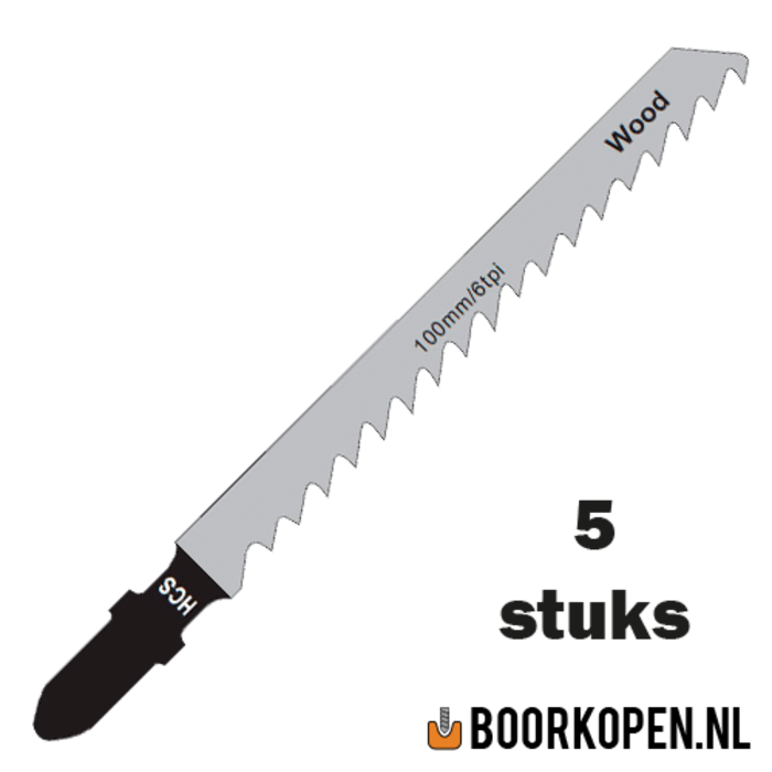 Zaagblad decoupeerzaag hout en PVC 75mm 6 TPI voor rechte zaagsnede clean cut