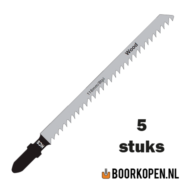 Zaagblad decoupeerzaag hout 90mm 8 TPI voor rechte zaagsnede clean cut