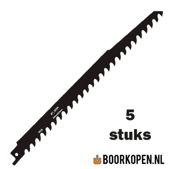 Zaagblad reciprozaag hout 240mm 3 TPI