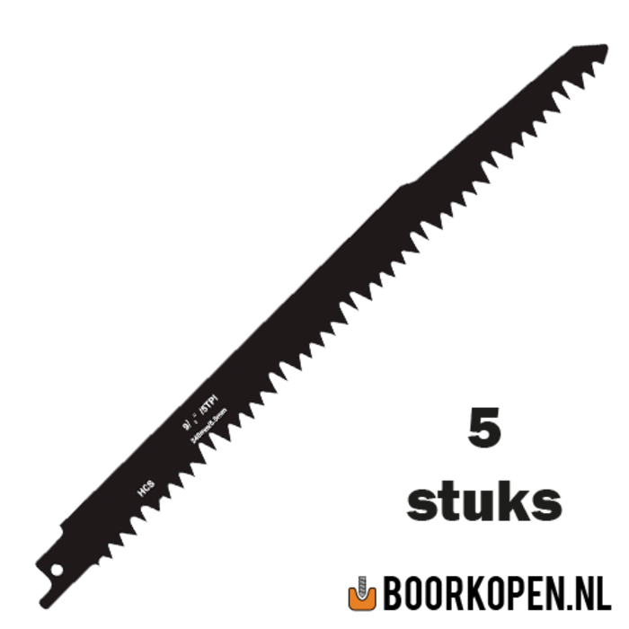 Zaagblad reciprozaag hout 240mm 5 TPI