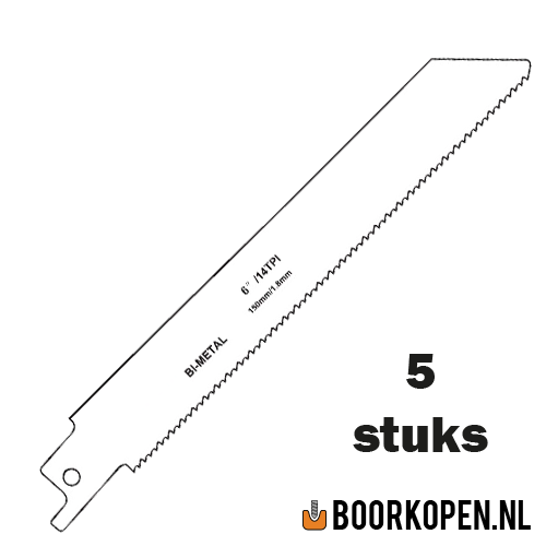 Zaagblad reciprozaag metaal 150mm 14 TPI
