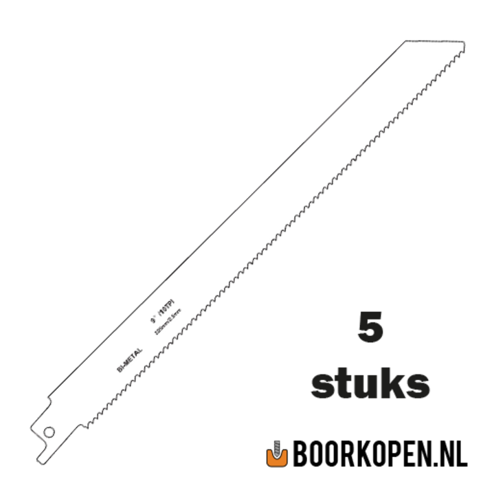 Zaagblad reciprozaag universeel hout en metaal 225mm 10 TPI