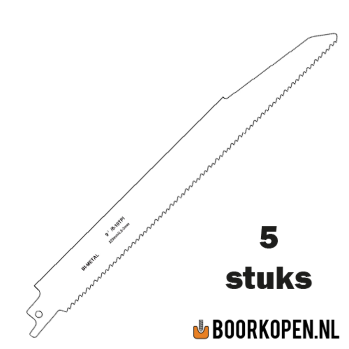 Zaagblad reciprozaag metaal 225mm 8-10 TPI